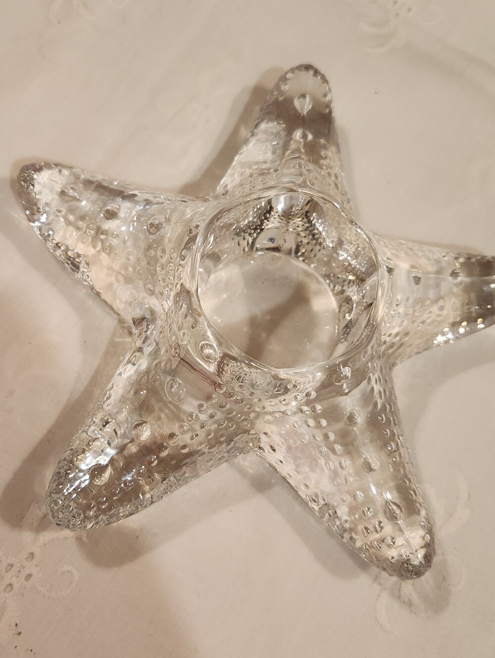 Crate & Barrel Glass Starfish Votive Candle Holder